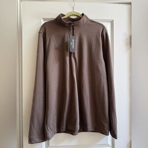 NWT RHÔNE Commuter 1/4 zip pullover Brown XL